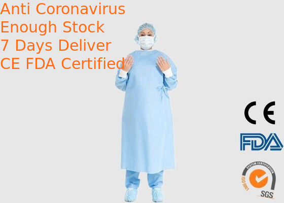 Dust Proof Disposable Protective Wear , 35G SMS Disposable Visitor Coats