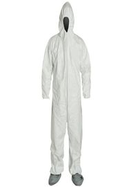 SMS ทิ้ง Tyvek Coveralls ผ้าสำลีต่ำด้วยการปิดซิปหน้า