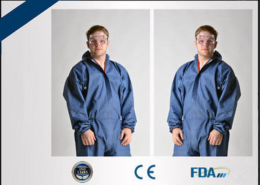 Coverall ป้องกันทิ้งที่เชื่อถือได้สำหรับโรงพยาบาล / ห้องปฏิบัติการ / ห้องสะอาด
